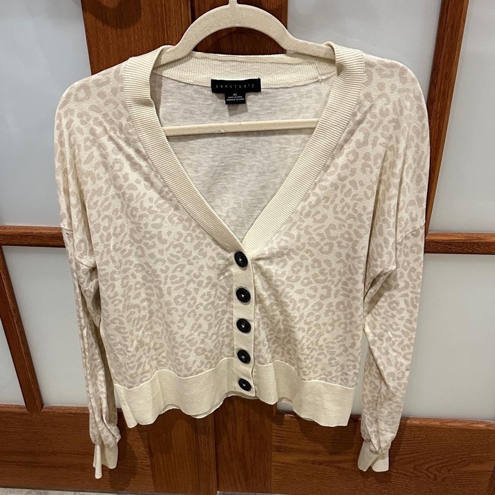 Sanctuary Beige Leopard Print Cardigan​​​